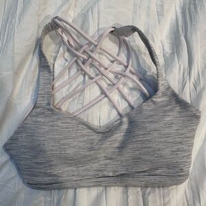 Lululemon Size 2 Free to Be Wild Bra Heather Grey Pink